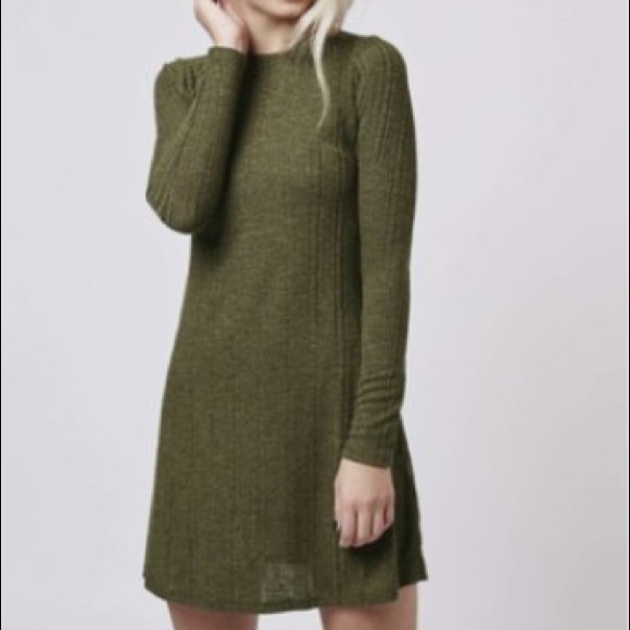 olive green sweater dress